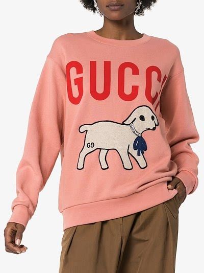 baggy gucci sweater|gucci lamb print sweater.